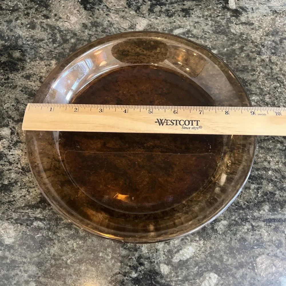 Vintage Anchor Hocking Fire King Amber Colored‎ Brownie Dish 9